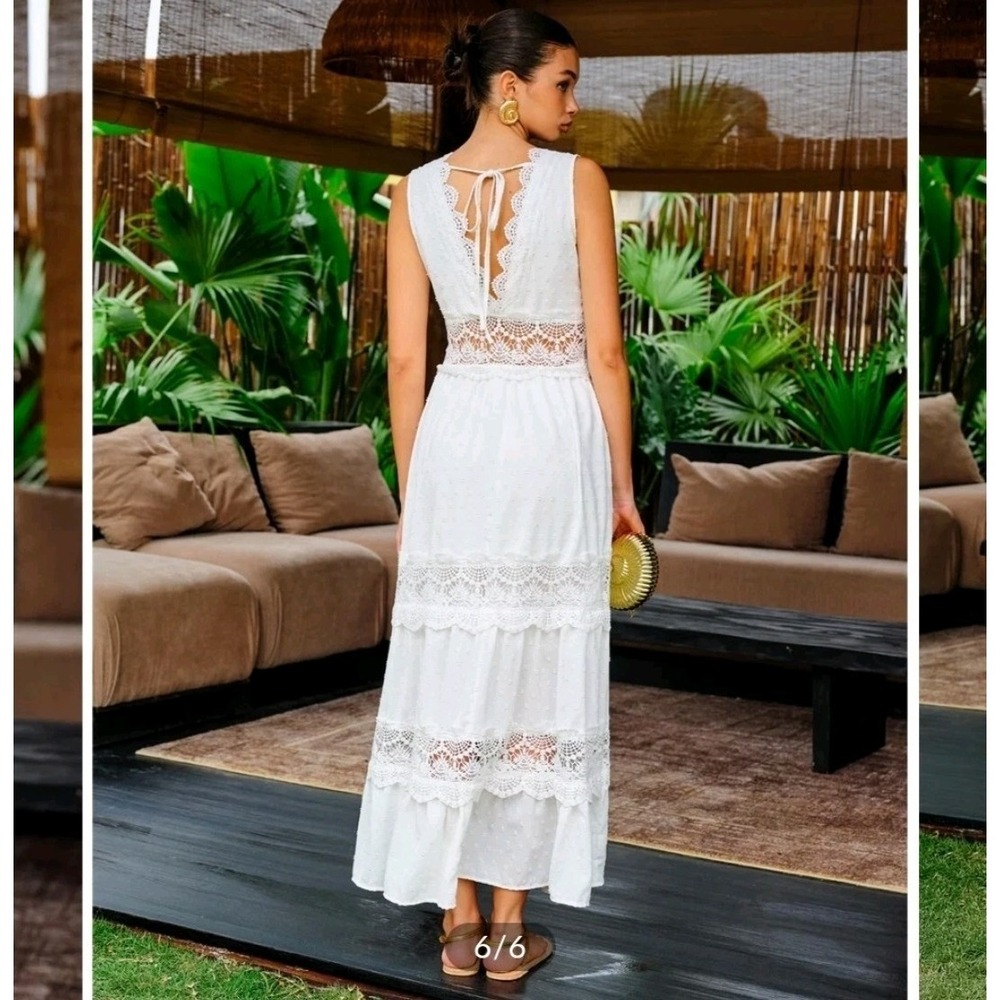 Commense White Lace Maxi Dress - Picture 4 of 9